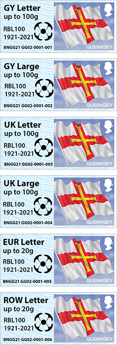 Guernsey's Post and Go stamps will commemorate RBL100 with Armistice Day overprint